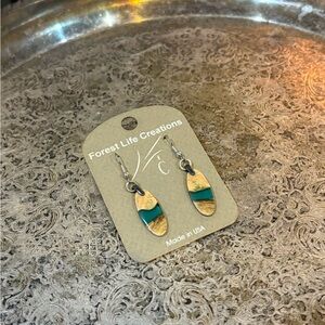 Wooden Resin Drop Earrings